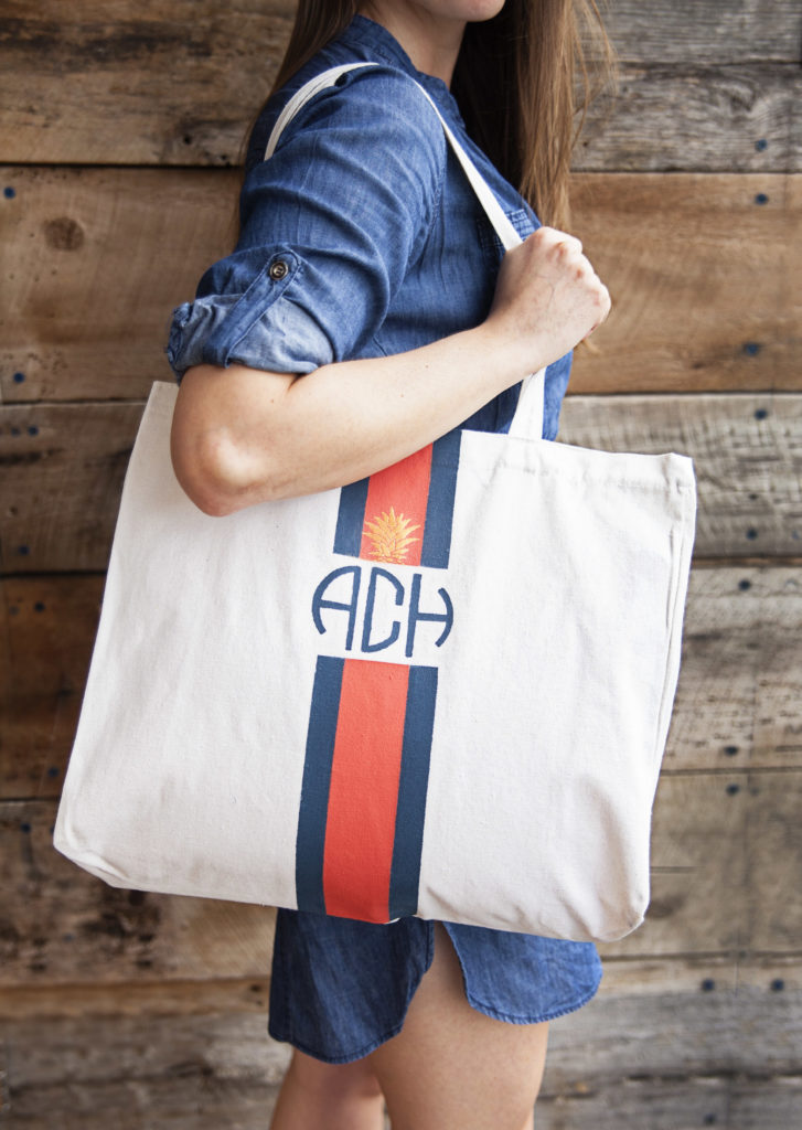 Want to craft your own DIY monogrammed tote bag? Follow these simple steps for using A Makers’ Studio easy monogram stencils to create a DIY tote that is custom to you.