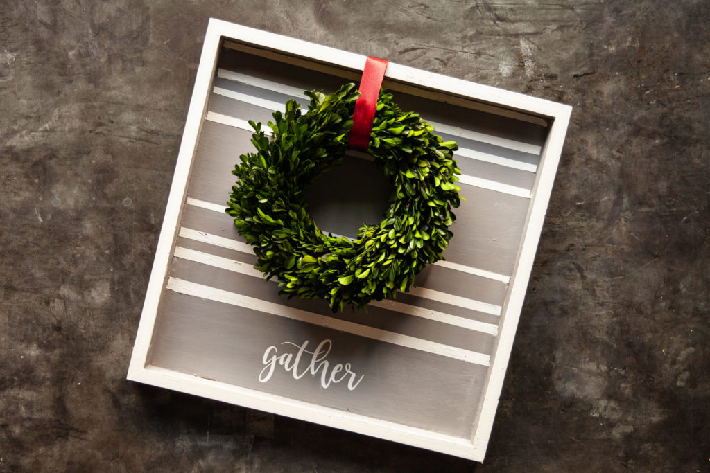 See how to make a striped wooden sign with this simple tutorial. Using A Makers’ Studio Rescue Restore Paint, ChalkArt™, and a lovely stencil, you can create a wooden sign that reads “Gather” in no time. See the full striped wooden sign tutorial here.